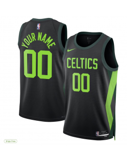 Unisex Boston Celtics Nike Black 2024/25 Custom Swingman Jersey - City Edition