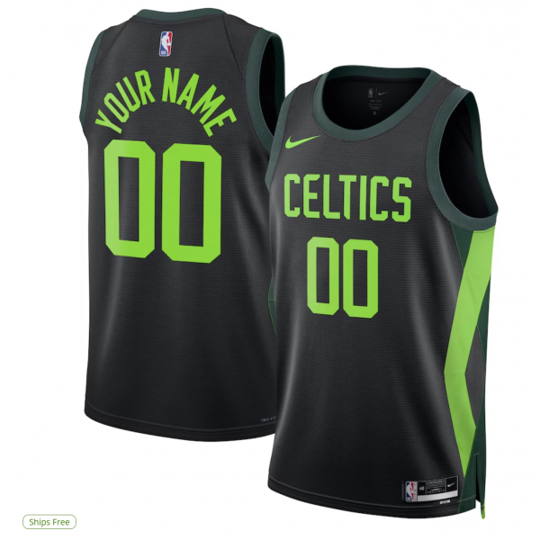 Unisex Boston Celtics Nike Black 2024/25 Custom Swingman Jersey - City Edition