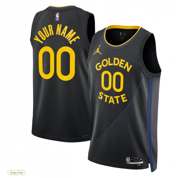 Unisex Golden State Warriors Jordan Brand Black 2024/25 Custom Swingman Jersey - Statement Edition