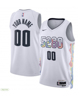 Unisex Denver Nuggets Nike White 2024/25 Custom Swingman Jersey - City Edition