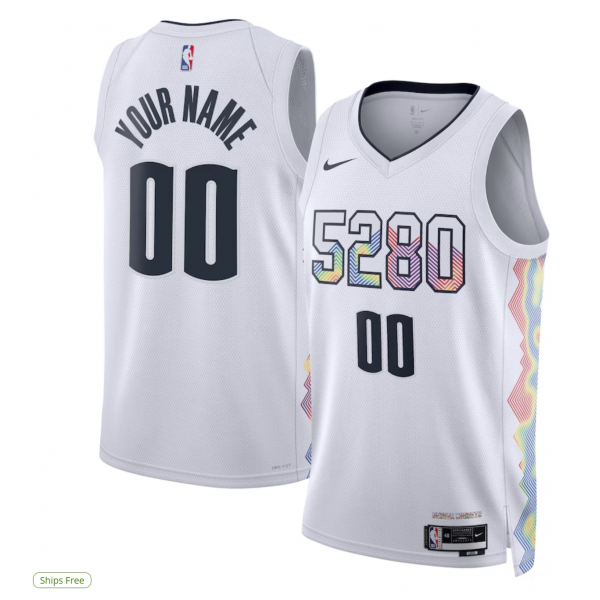 Unisex Denver Nuggets Nike White 2024/25 Custom Swingman Jersey - City Edition