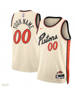 Unisex Detroit Pistons Nike White 2024/25 Custom Swingman Jersey - City Edition