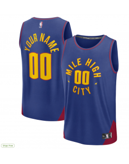 Men's Denver Nuggets Fanatics Navy Fast Break Custom Jersey - Icon Edition