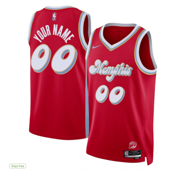 Unisex Memphis Grizzlies Nike Red 2024/25 Custom Swingman Jersey - City Edition