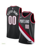 Men's Portland Trail Blazers Nike Black Swingman Custom Jersey - Icon Edition