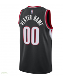 Men's Portland Trail Blazers Nike Black Swingman Custom Jersey - Icon Edition