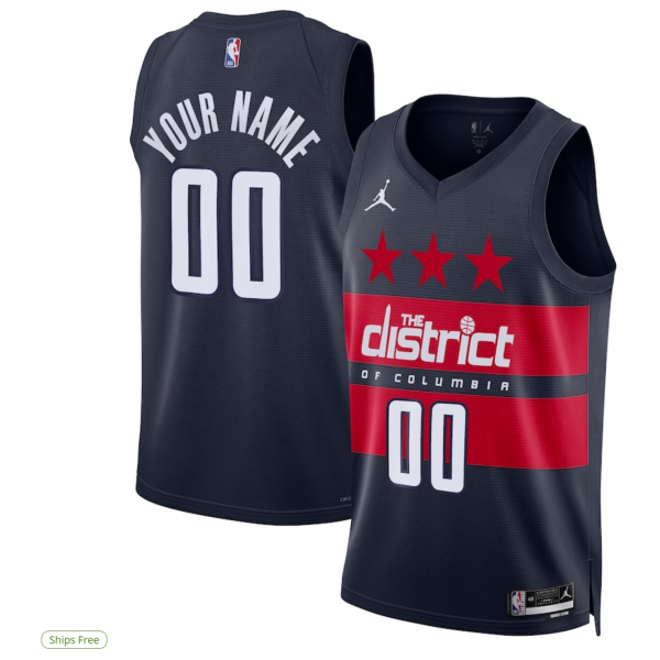 Unisex Washington Wizards Jordan Brand Navy 2024/25 Custom Swingman Jersey - Statement Edition