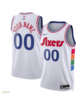 Unisex Philadelphia 76ers Nike White 2024/25 Custom Swingman Jersey - City Edition