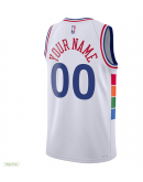 Unisex Philadelphia 76ers Nike White 2024/25 Custom Swingman Jersey - City Edition