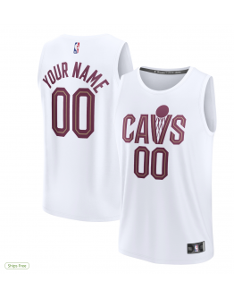 Men's Cleveland Cavaliers Fanatics White Fast Break Custom Replica Jersey - Association Edition