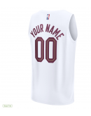 Men's Cleveland Cavaliers Fanatics White Fast Break Custom Replica Jersey - Association Edition