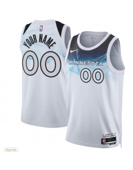 Unisex Minnesota Timberwolves Nike White 2024/25 Custom Swingman Jersey - City Edition