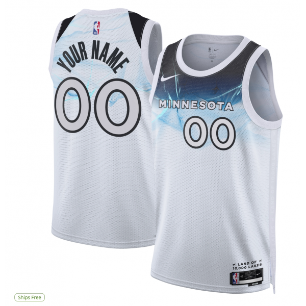 Unisex Minnesota Timberwolves Nike White 2024/25 Custom Swingman Jersey - City Edition