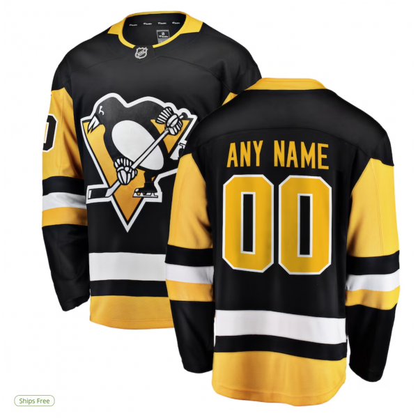 Men's Pittsburgh Penguins Fanatics White Away Breakaway Custom Jersey