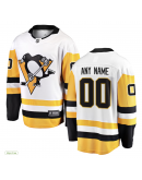 Men's Pittsburgh Penguins Fanatics White Away Breakaway Custom Jersey