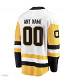 Men's Pittsburgh Penguins Fanatics White Away Breakaway Custom Jersey