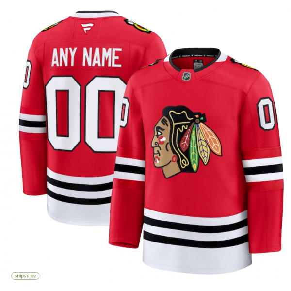 Men's Chicago Blackhawks Fanatics Red Home Premium Custom Jersey