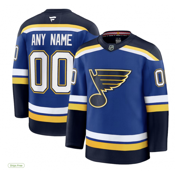 Men's St. Louis Blues Fanatics White Away Premium Custom Jersey