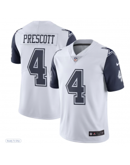 Men's Dallas Cowboys Dak Prescott White Nike Color Rush Vapor Limited Jersey