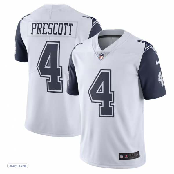 Men's Dallas Cowboys Dak Prescott White Nike Color Rush Vapor Limited Jersey