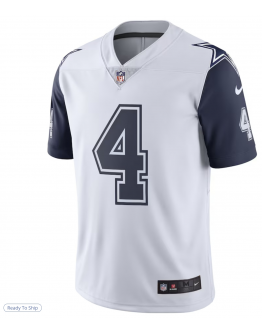 Men's Dallas Cowboys Dak Prescott White Nike Color Rush Vapor Limited Jersey