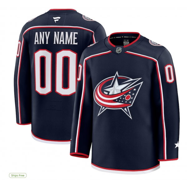 Men's Columbus Blue Jackets Fanatics White Away Premium Custom Jersey