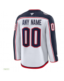 Men's Columbus Blue Jackets Fanatics White Away Premium Custom Jersey