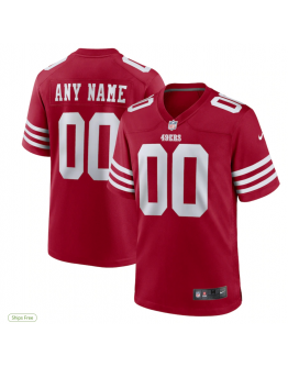 Men's San Francisco 49ers Nike Scarlet Custom Jersey