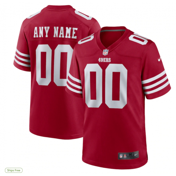 Men's San Francisco 49ers Nike Scarlet Custom Jersey