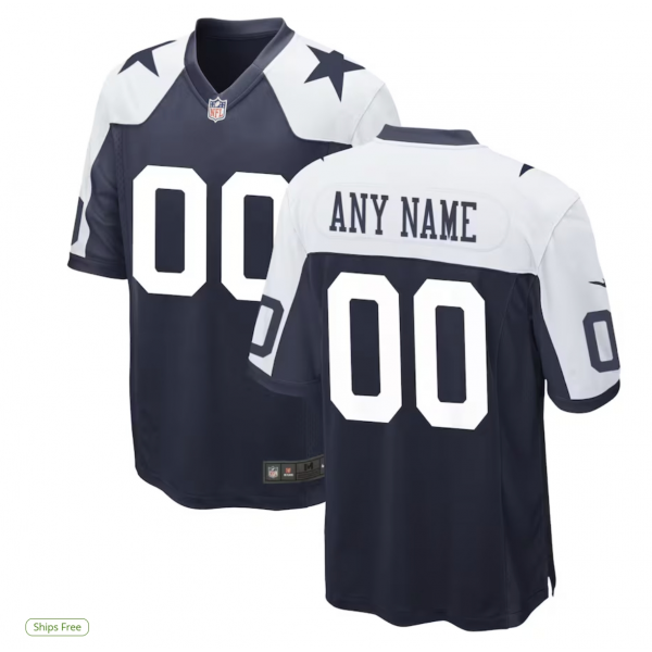 Men's Dallas Cowboys Nike Navy Alternate Custom Game Jersey