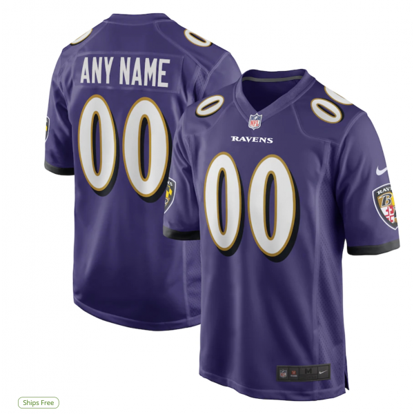 Men's Baltimore Ravens Nike Purple Custom Game Jersey