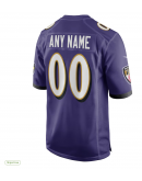 Men's Baltimore Ravens Nike Purple Custom Game Jersey