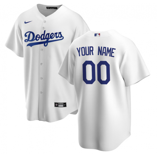 Men's Los Angeles Dodgers Nike White Home Replica Custom Jersey