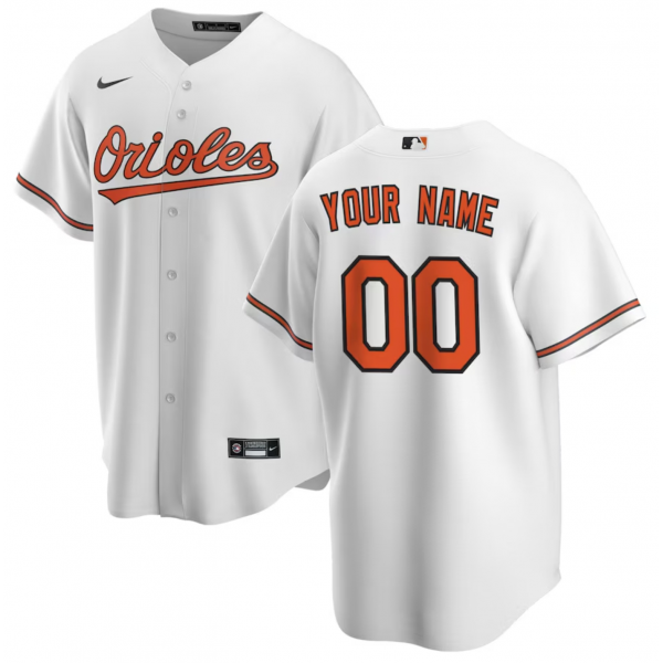 Men's Baltimore Orioles Nike White Home Replica Custom Jersey