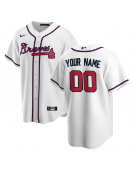 Men's Atlanta Braves Nike White Home Replica Custom Jersey