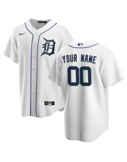 Men's Detroit Tigers Nike White Home Replica Custom Jersey