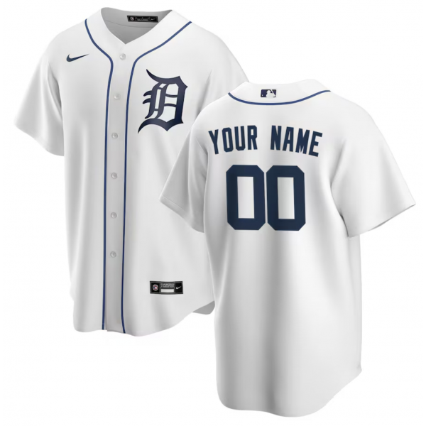 Men's Detroit Tigers Nike White Home Replica Custom Jersey