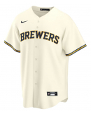 Men's Milwaukee Brewers Nike Cream Home Replica Custom Jersey