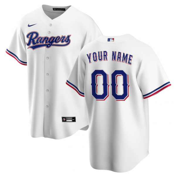 Men's Texas Rangers Nike White Home Replica Custom Jersey