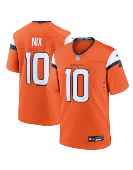 Men's Denver Broncos Bo Nix Nike Orange Player Game Jersey