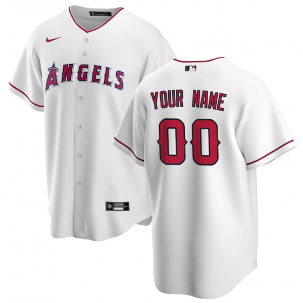 Men's Los Angeles Angels Nike White Home Replica Custom Jersey