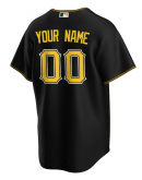 Men's Pittsburgh Pirates Nike Black Alternate Replica Custom Jersey