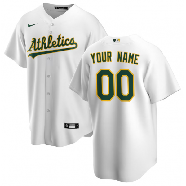 Men's Athletics Nike White Home Replica Custom Jersey