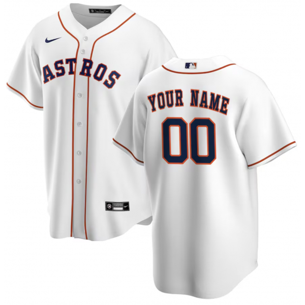 Men's Houston Astros Nike White Home Replica Custom Jersey