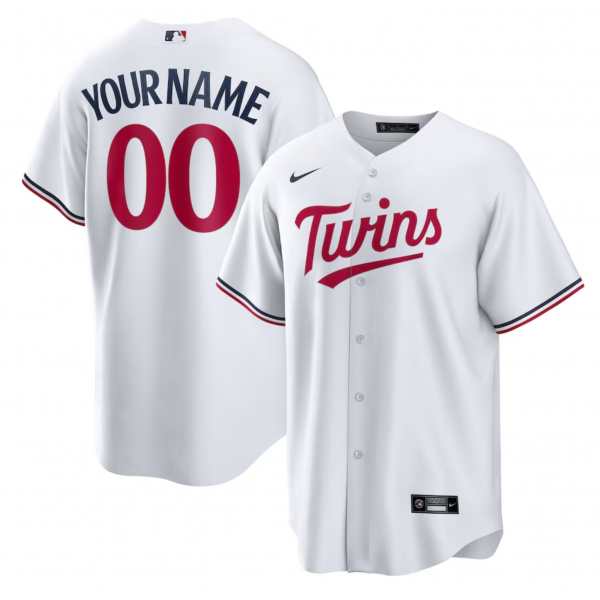 Men's Minnesota Twins Nike White Home Replica Custom Jersey