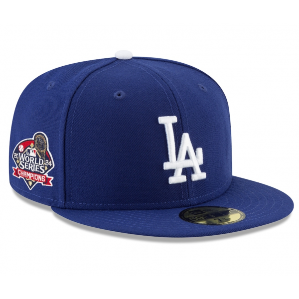 Men's Los Angeles Dodgers New Era Royal 2024 World Series Champions Side Patch 59FIFTY Fitted Hat