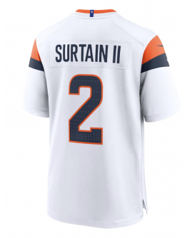 Men's Denver Broncos Patrick Surtain II Nike White Mile High Collection Game Jersey