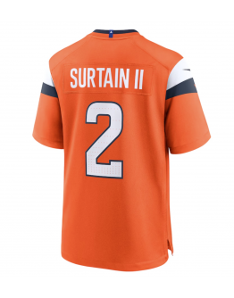 Men's Denver Broncos Patrick Surtain II Nike Orange Mile High Collection Game Jersey