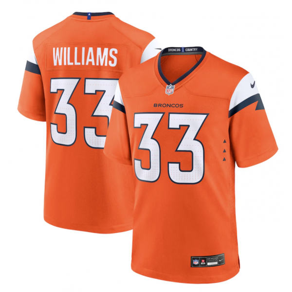 Men's Denver Broncos Javonte Williams Nike Orange Mile High Collection Game Jersey