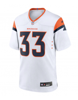 Men's Denver Broncos Javonte Williams Nike White Mile High Collection Game Jersey